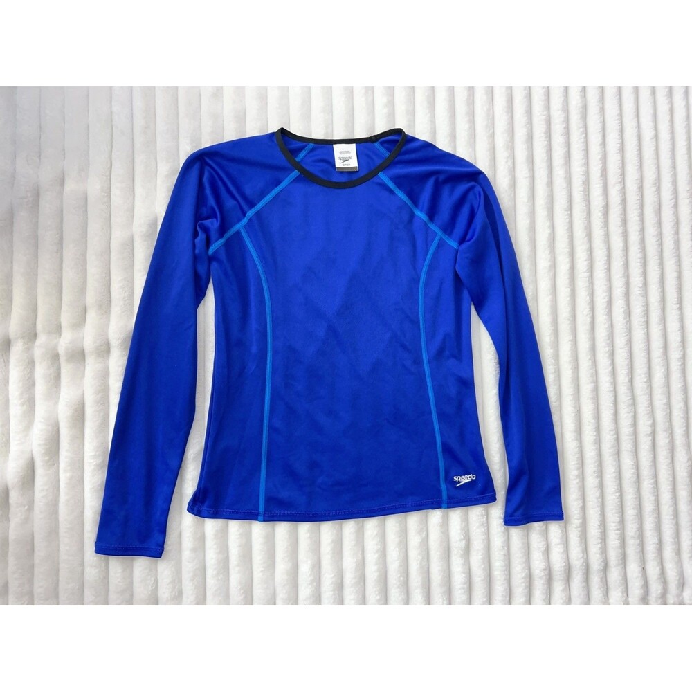 SPEEDO UV Protectection TurboDri Long Sleeve Swimshirt Adult Mens S Blue